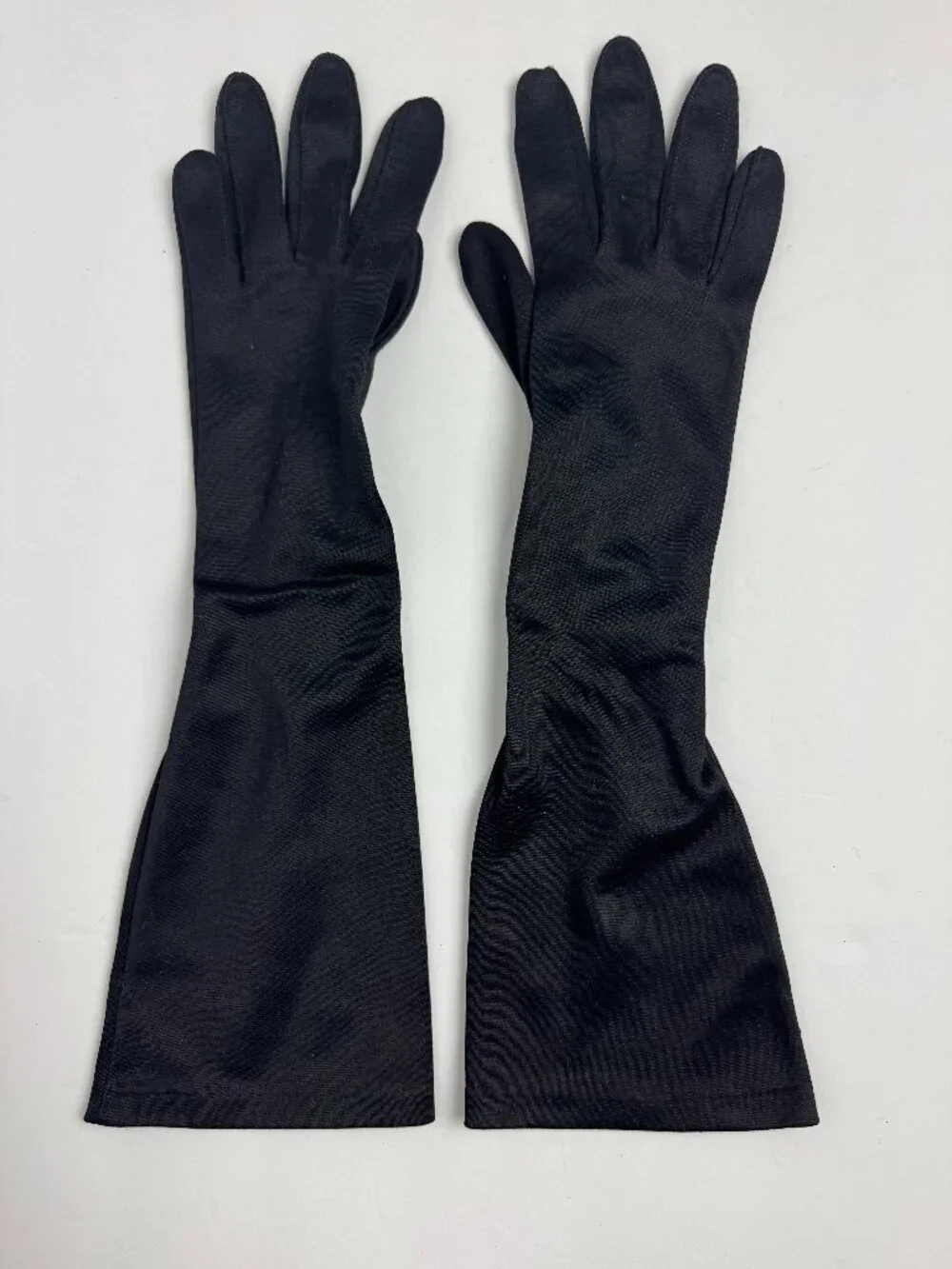 Vintage Black Gloves 100% nylon Made in U.S.A.